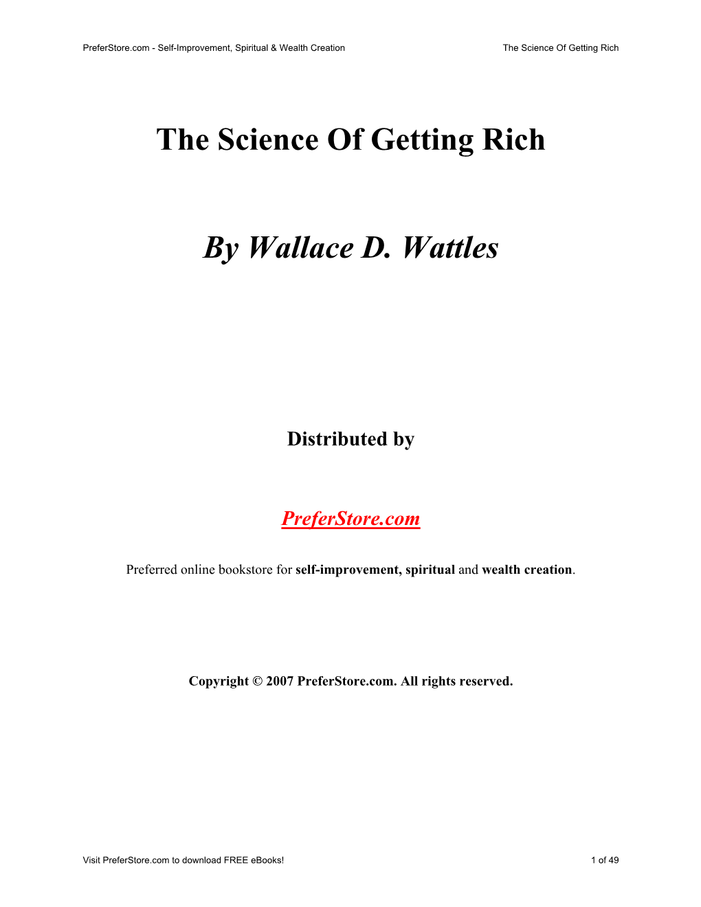 The Science of Getting Rich by Wallace D. Wattles