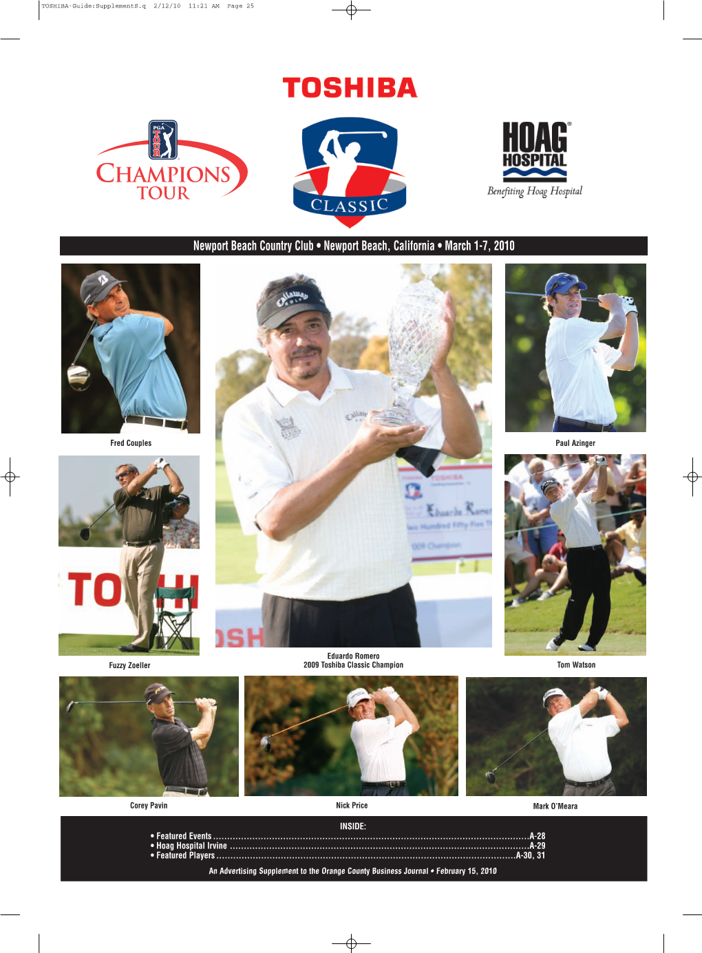 Ropy of Toshiba and Other Sponsors, the Toshiba Classic Has Become the Charity Leader on the PGA Champions Tour
