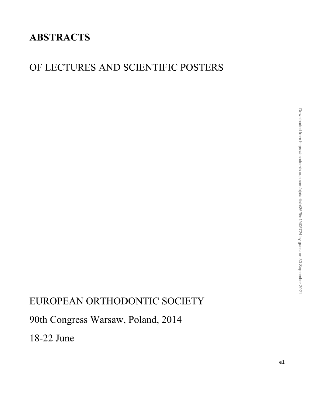 Abstracts of Lectures and Scientific Posters