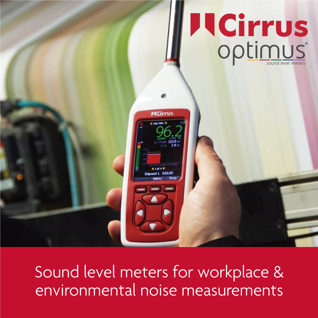 Sound Level Meters for Workplace & Environmental Noise Measurements