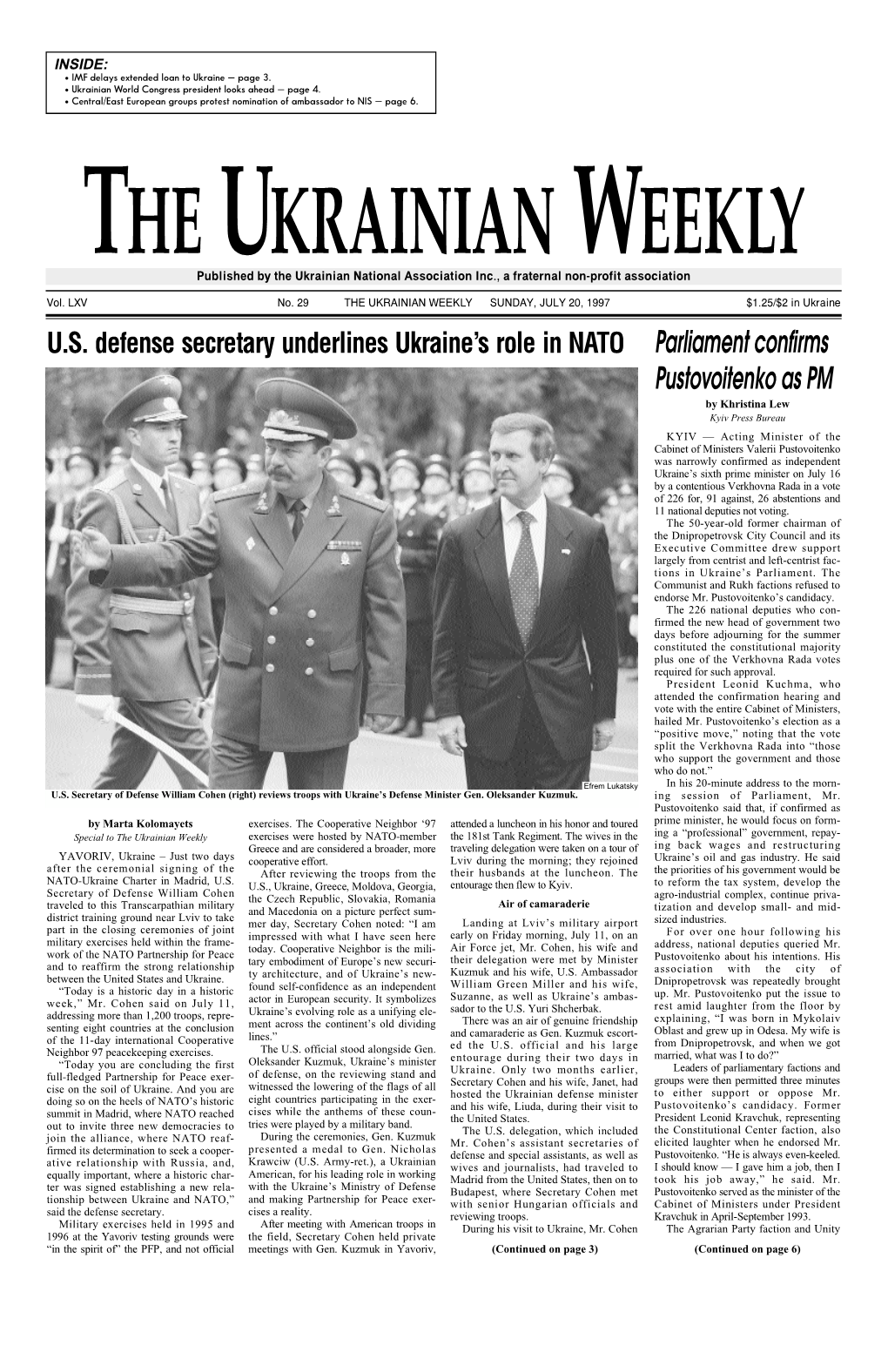 The Ukrainian Weekly 1997, No.29