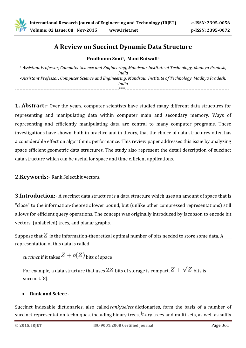 A Review on Succinct Dynamic Data Structure