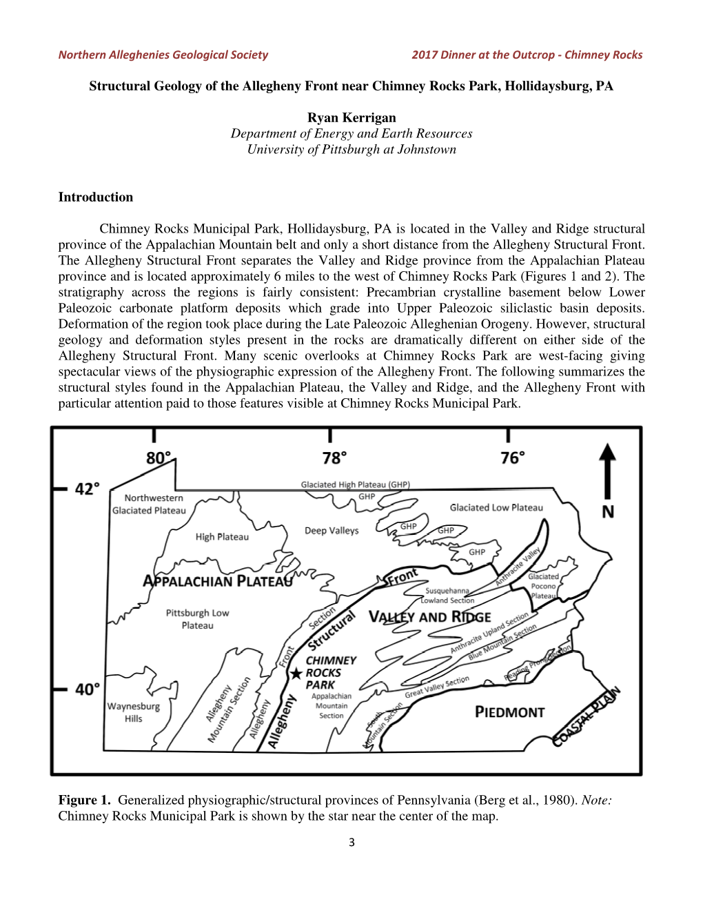 Structural Geology of the Allegheny Front Near Chimney Rocks Park, Hollidaysburg, PA