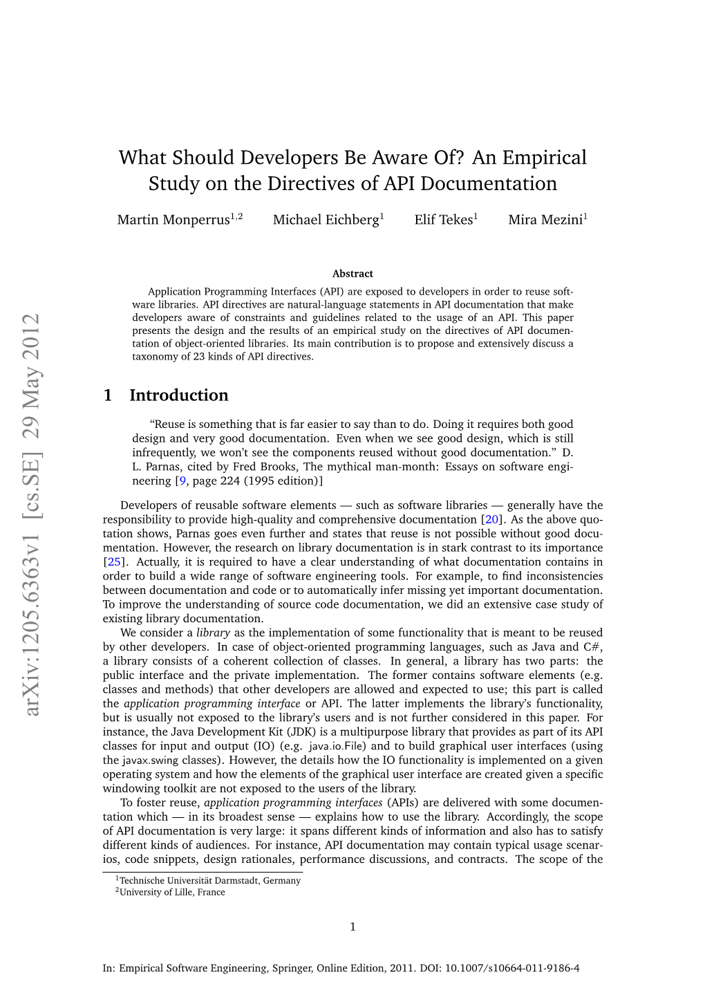 What Should Developers Be Aware Of? an Empirical Study on the Directives of API Documentation