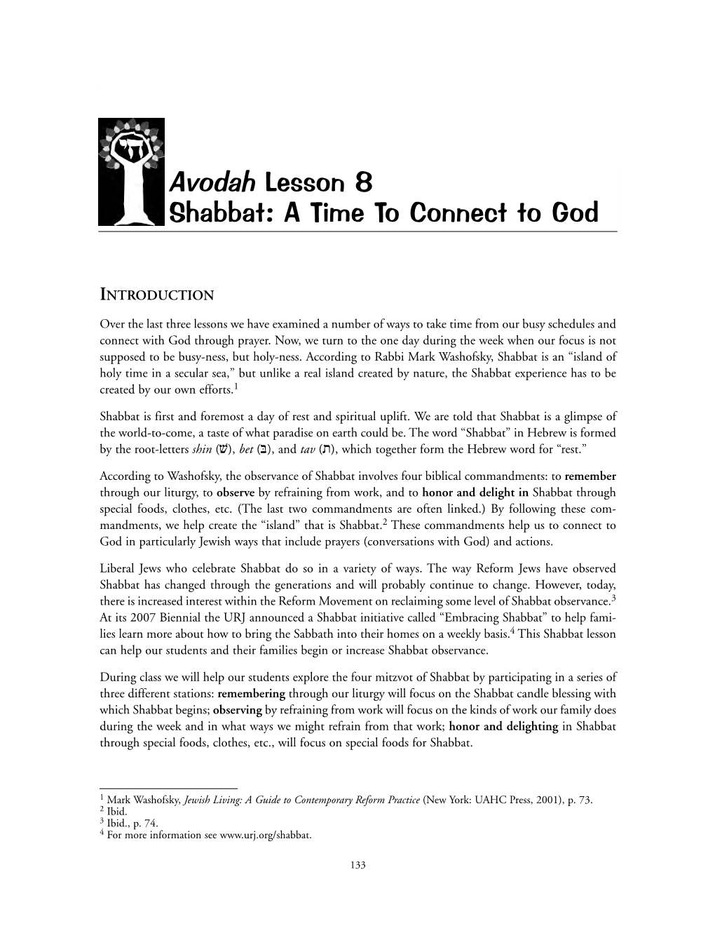 Avodah Lesson 8 Shabbat: a Time to Connect to God