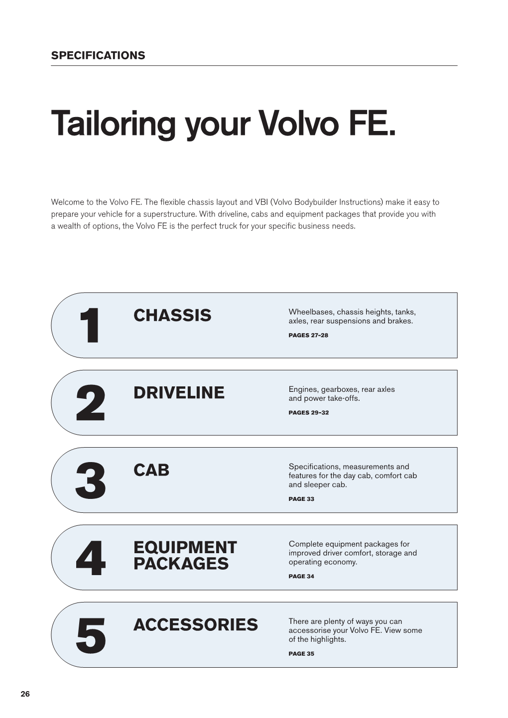 Volvo FE, Specifications