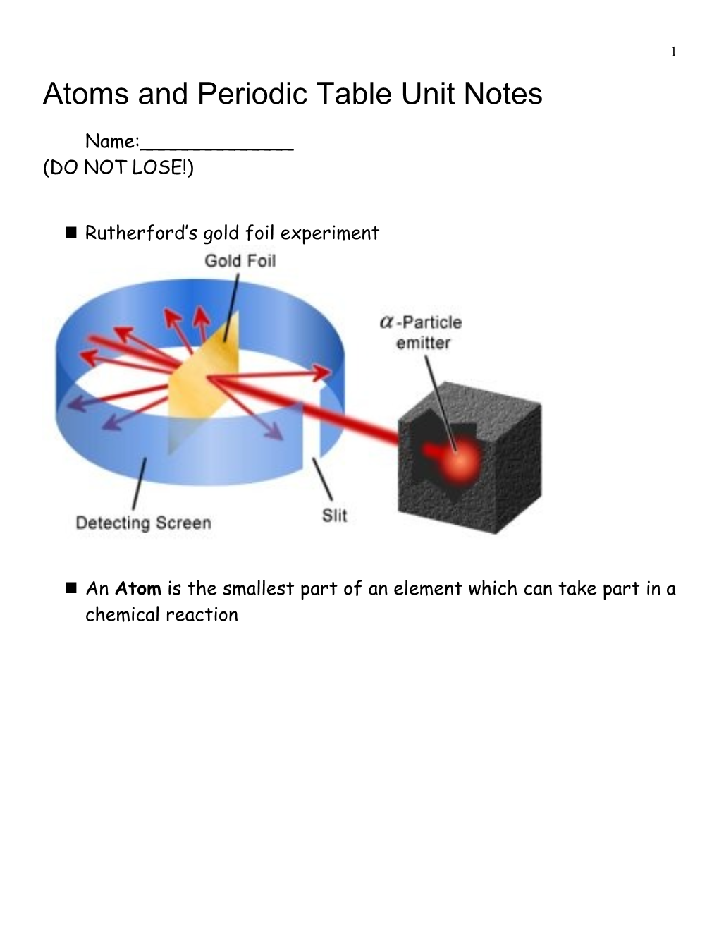 Notes for the Periodic Atomofe