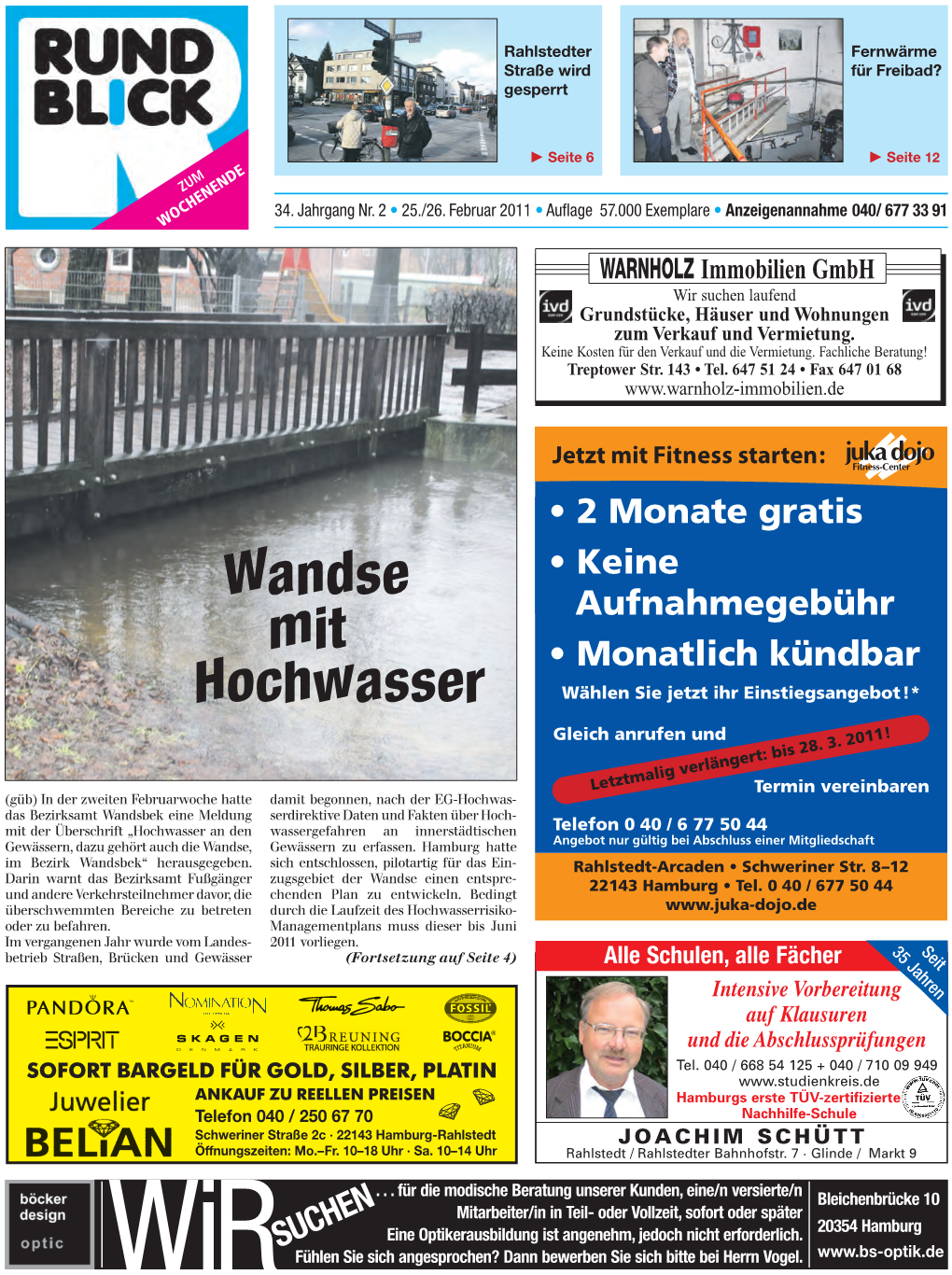 Wandse Mit Hochwasser Lore Und Einzige Katastrophe Und Nun, Da (Fortsetzung Von Seite 1) Überschwemmt Zu Werden