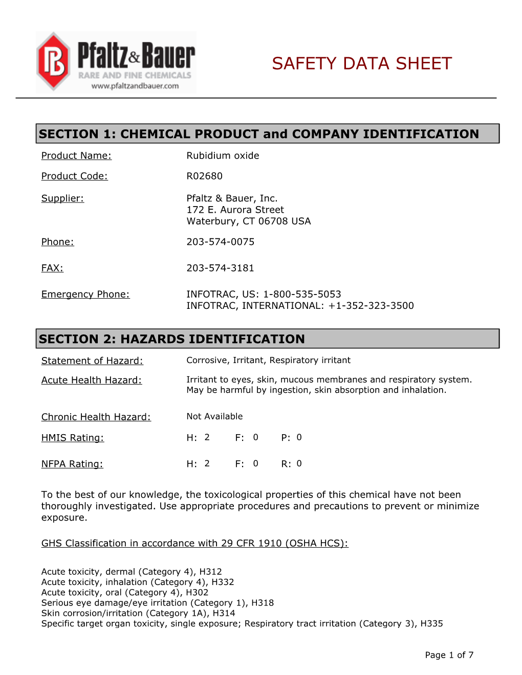 Safety Data Sheet