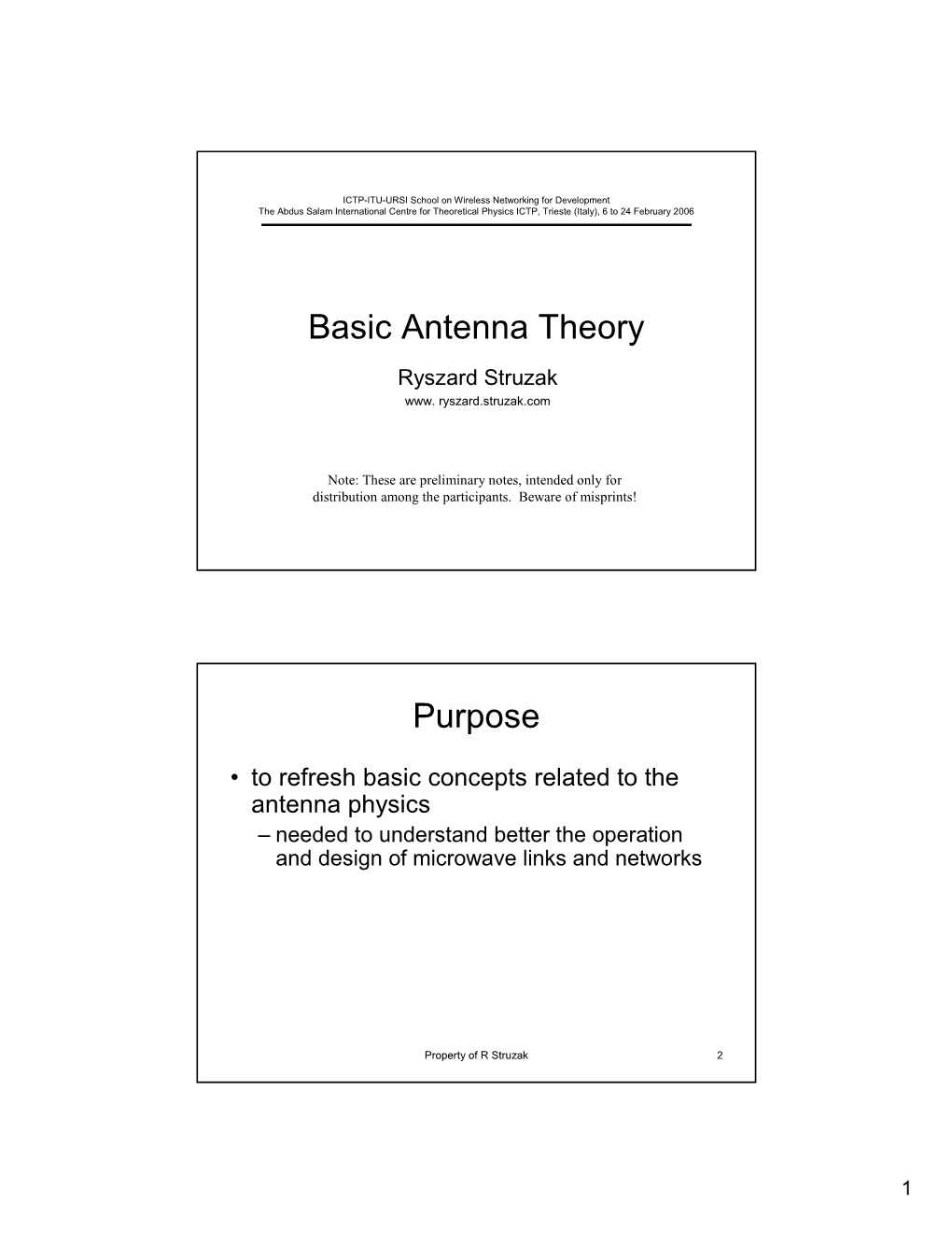 Basic Antenna Theory Purpose