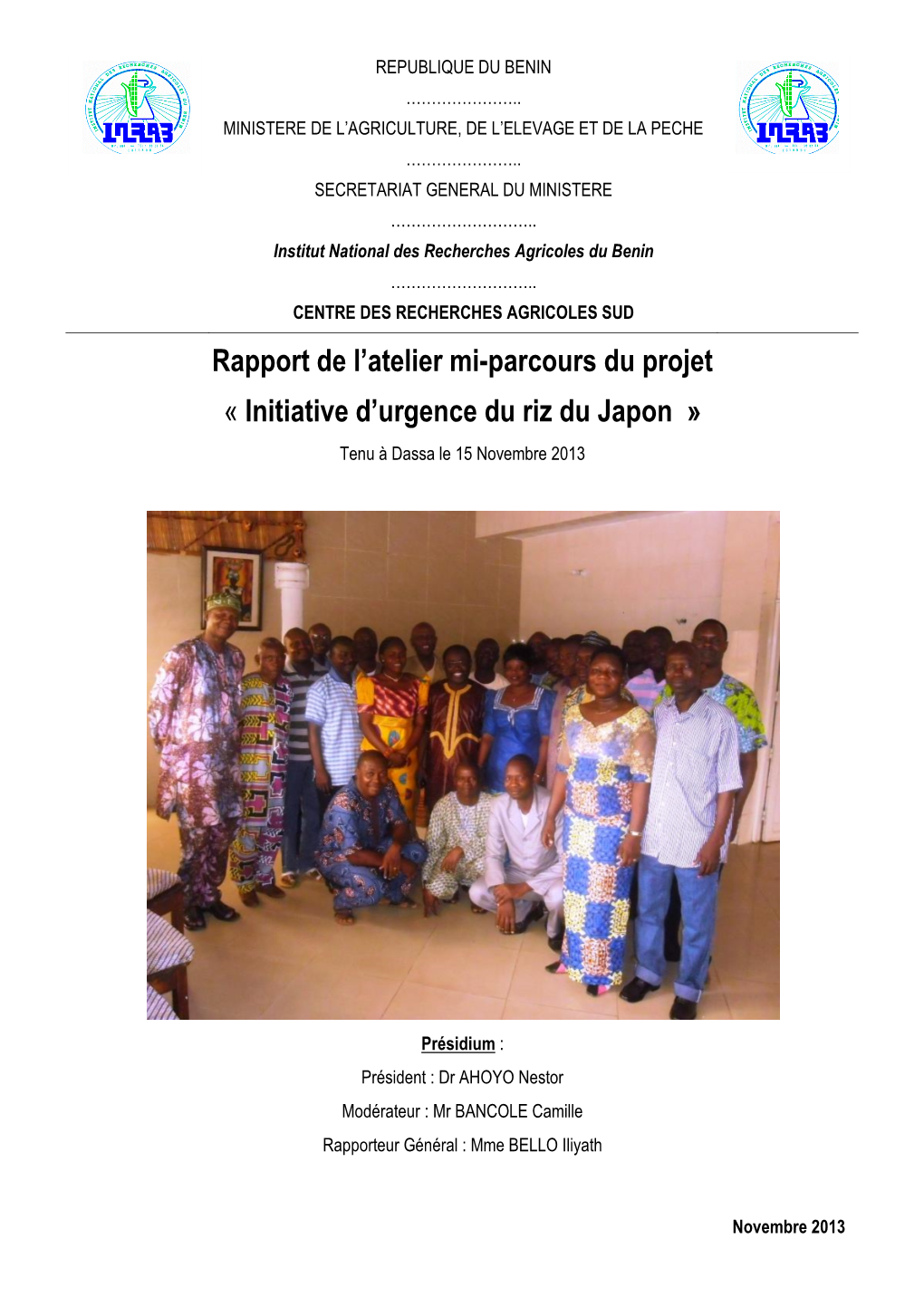 Rapport De L'atelier Mi-Parcours Du Projet « Initiative D