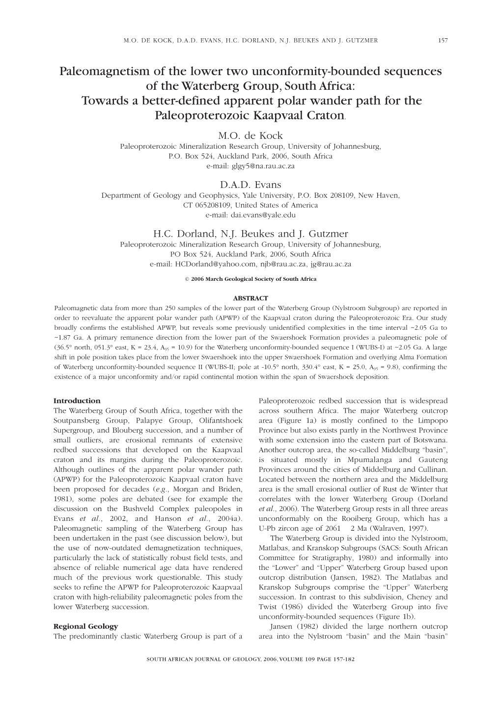 Paleomagnetism of the Lower Two Unconformity-Bounded Sequences