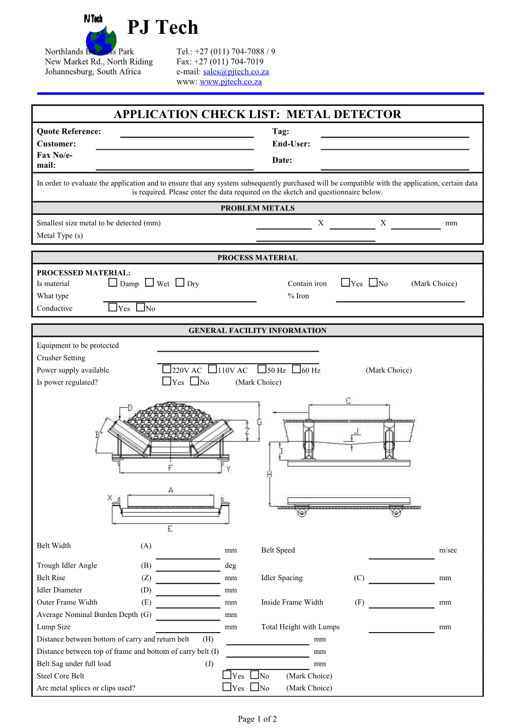 Metal Detector Check List