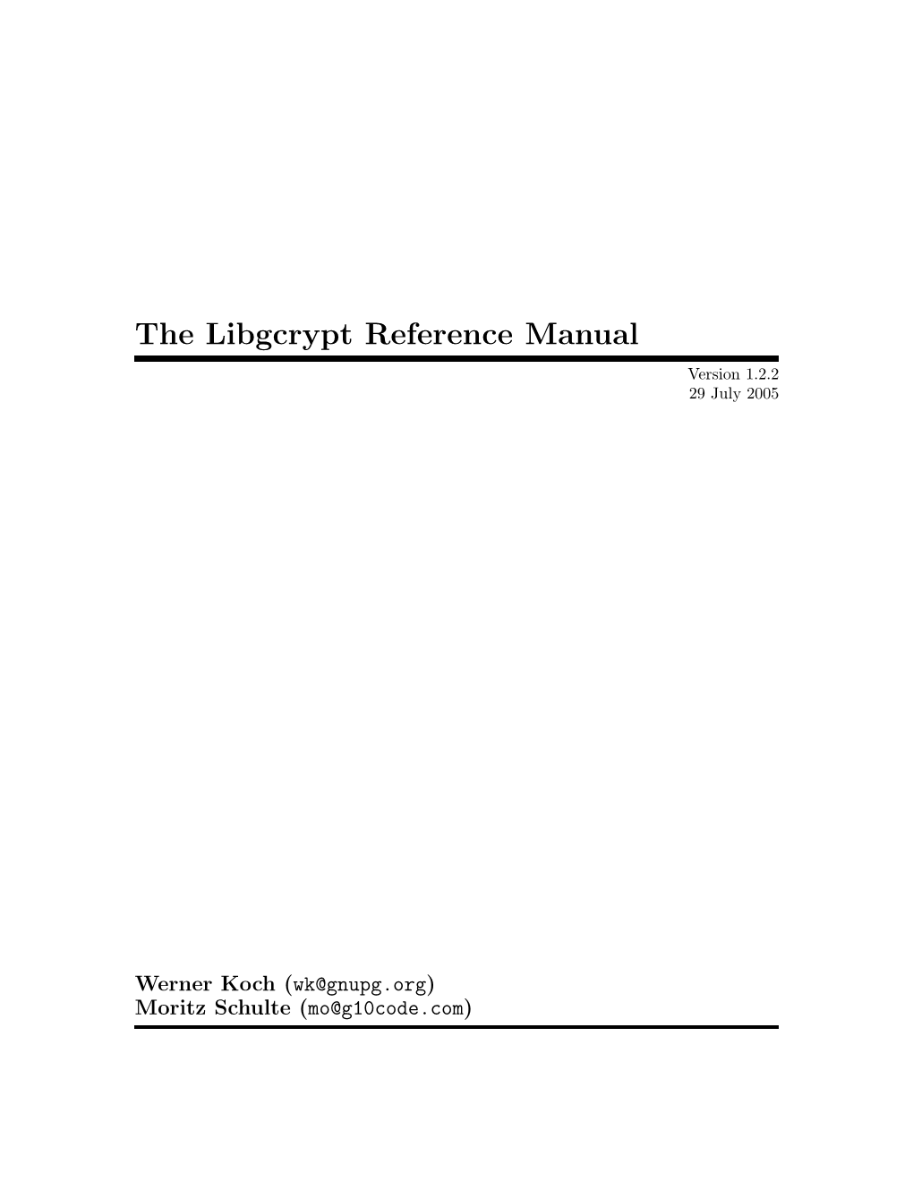 The Libgcrypt Reference Manual Version 1.2.2 29 July 2005