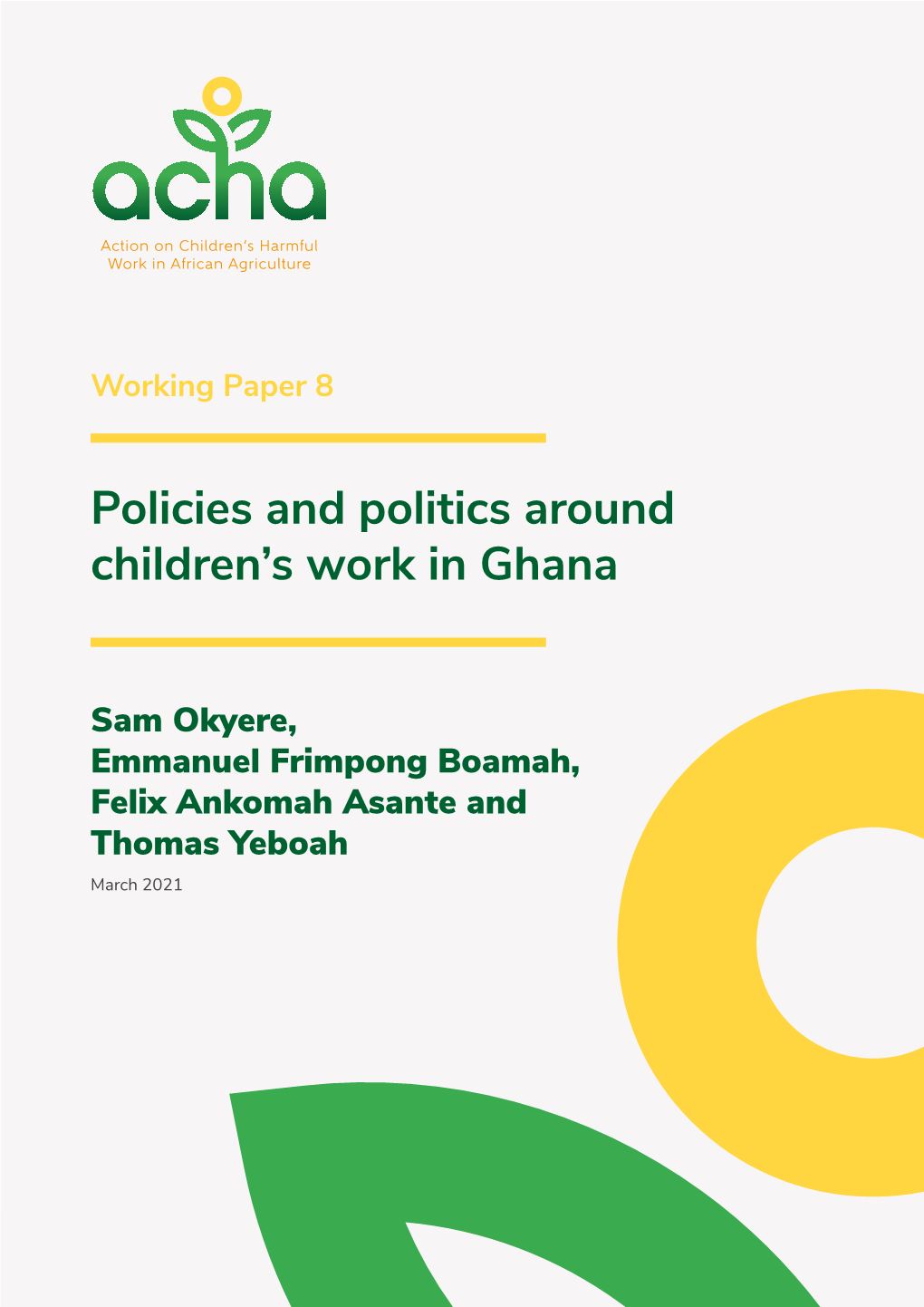 Policies and Politics Around Children's Work in Ghana