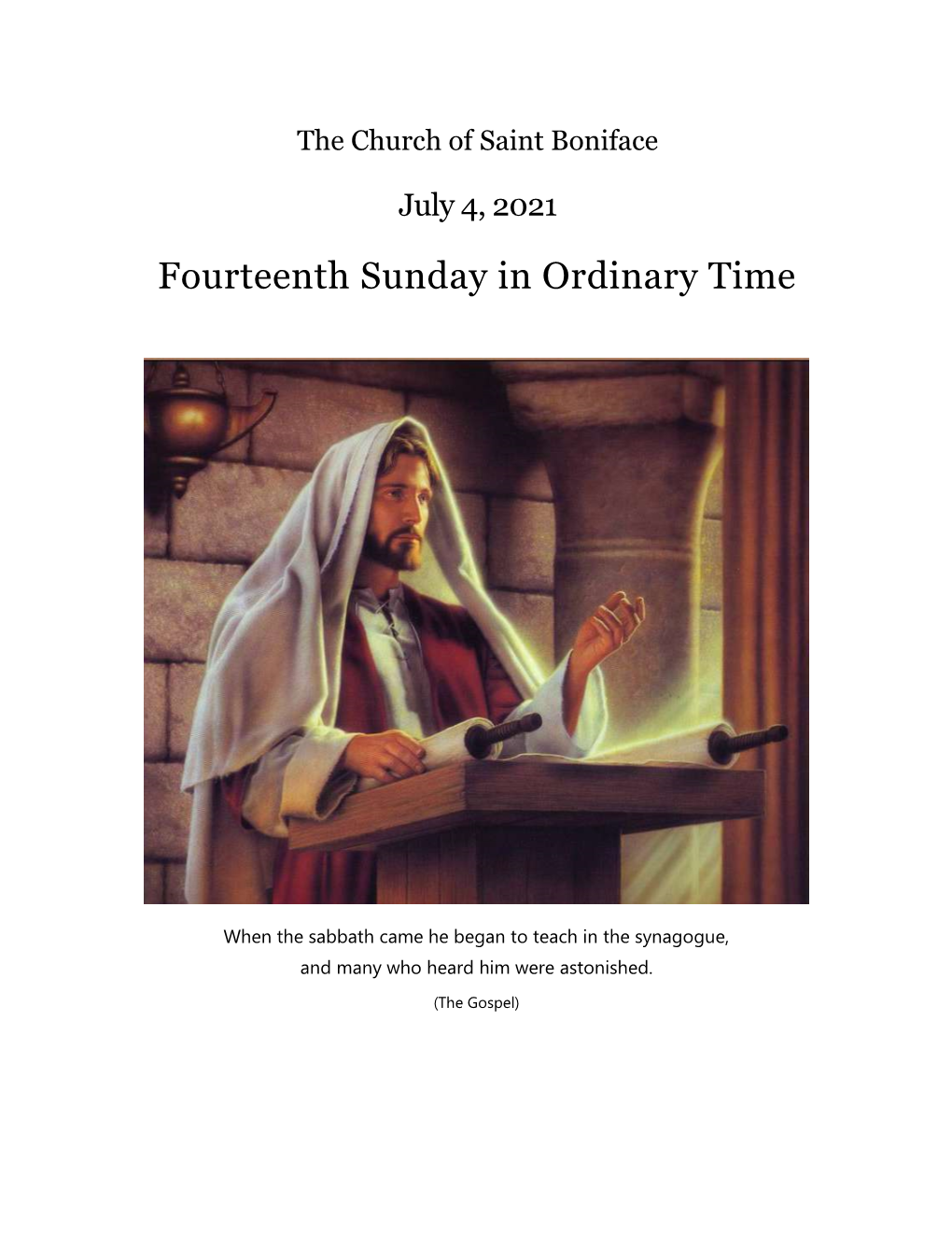 Fourteenth Sunday in Ordinary Time