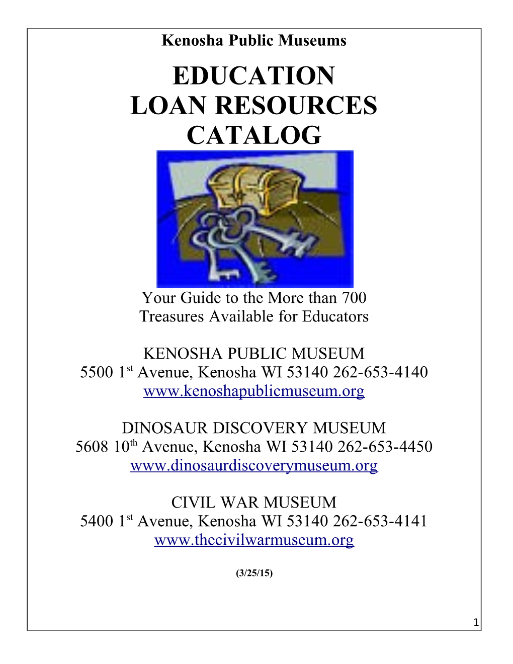 Education Loan Resources Catalog