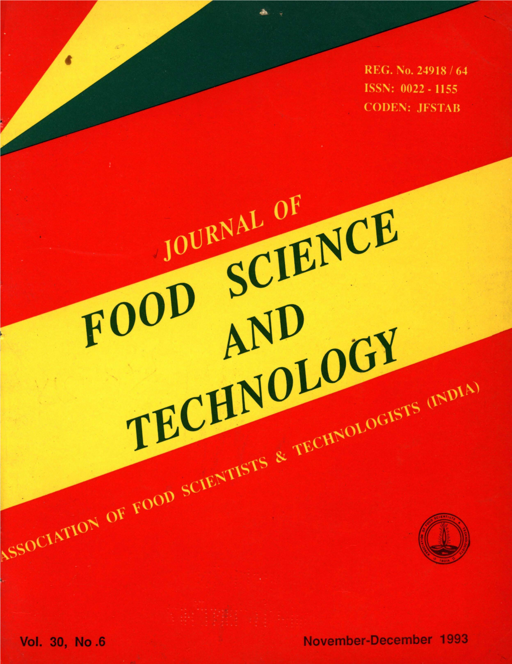 Journal of Food Science and Technology 1993 Volume.30 No.6