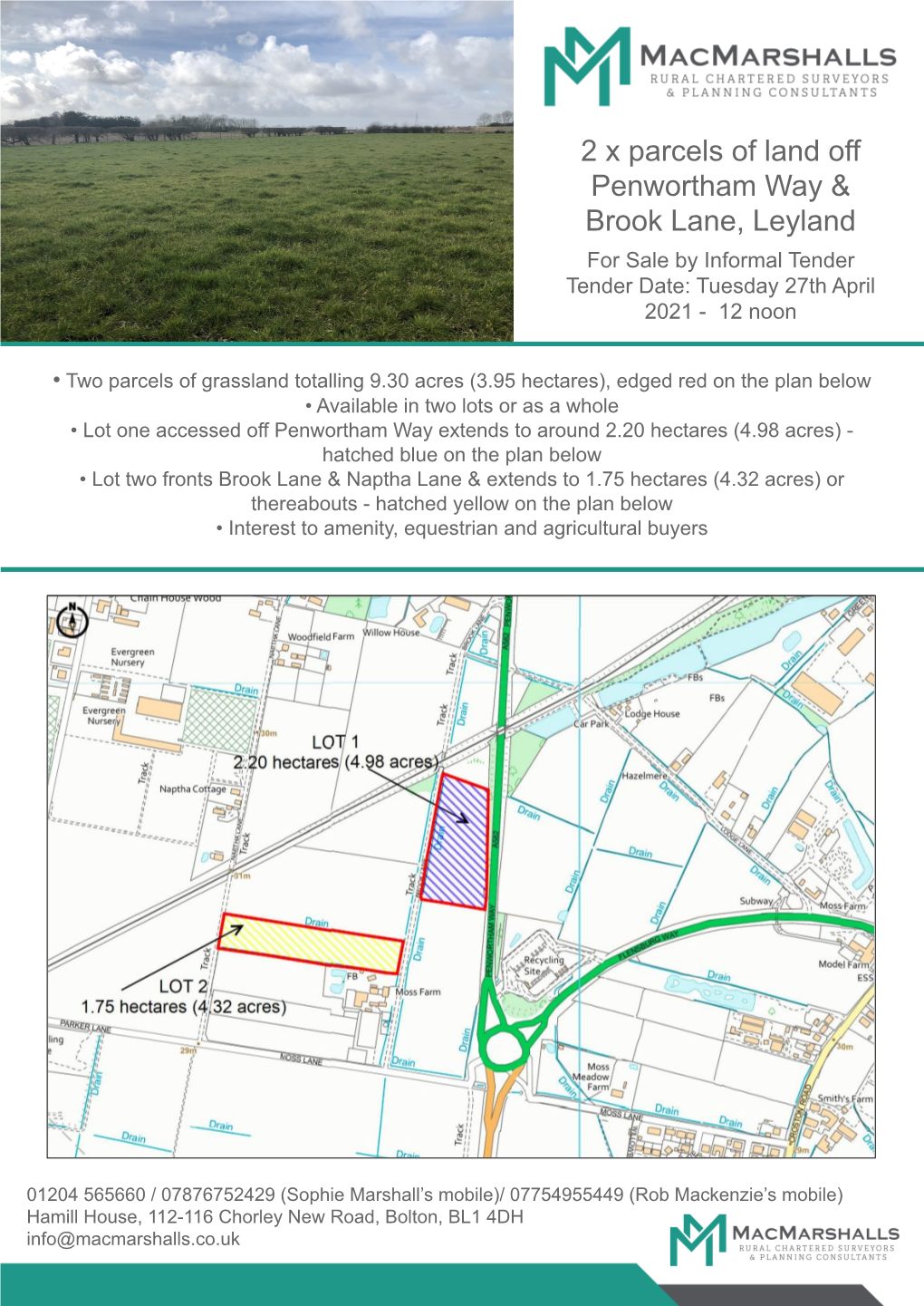 2 X Parcels of Land Off Penwortham Way & Brook Lane, Leyland