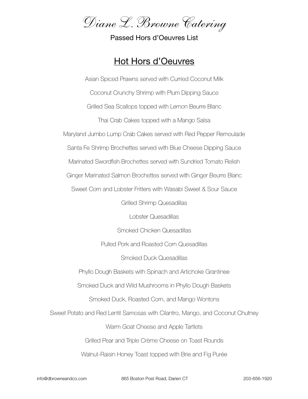 Hors D'oeuvres List 2014.Pages