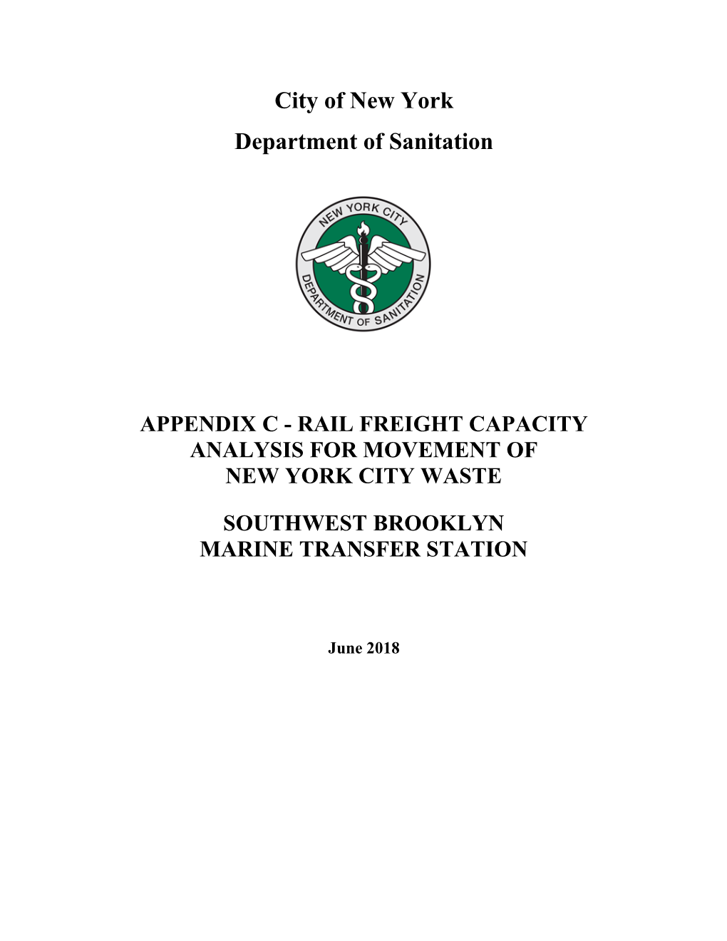 City of New York Department of Sanitation APPENDIX C