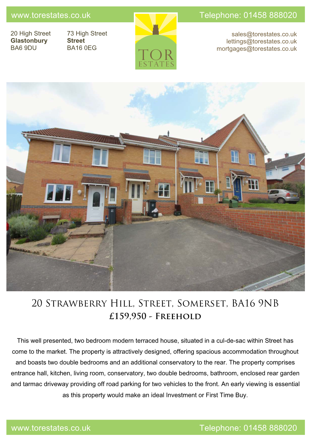 20 Strawberry Hill, Street, Somerset, BA16 9NB