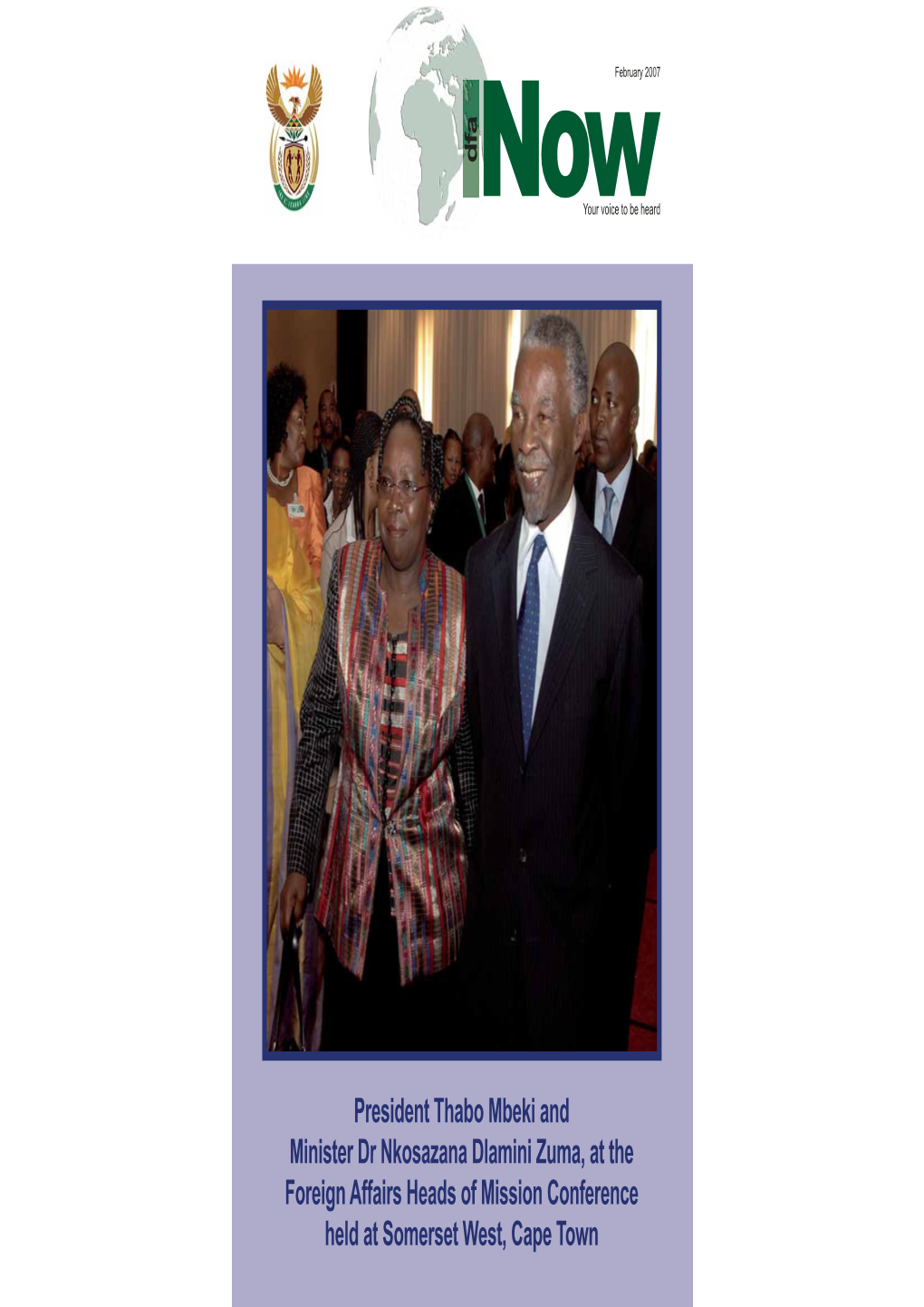 Dfa President Thabo Mbeki and Minister Dr Nkosazana Dlamini