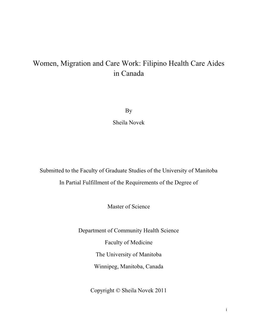 Filipino Health Care Aides in Canada