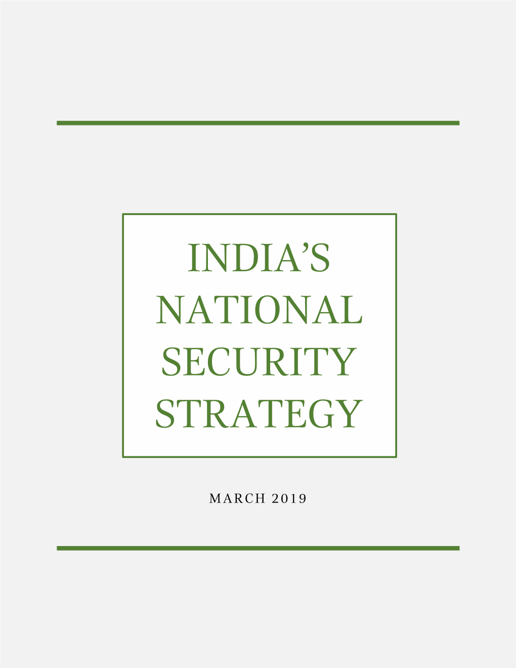 India's National Security Strategy
