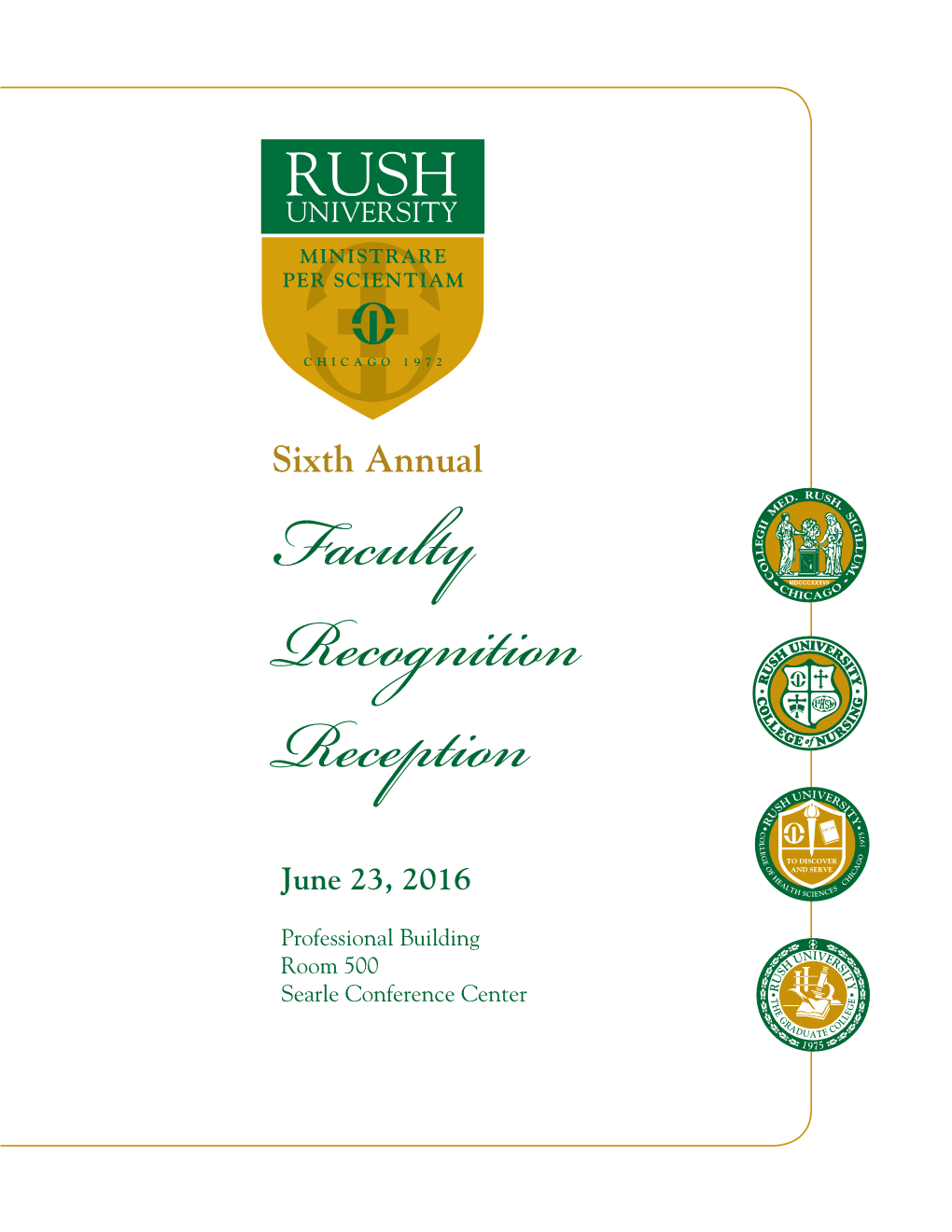 2015-2016 Faculty Recognition Reception Program