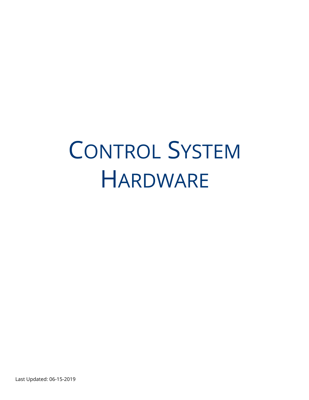 Control System Hardware