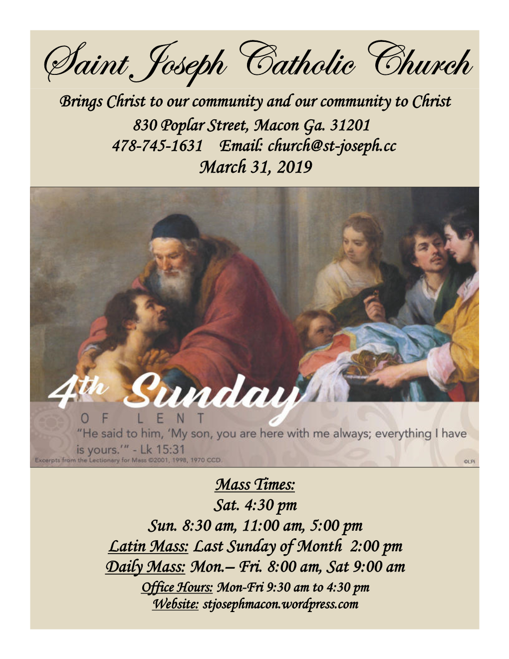Saint Joseph Catholic Church Brings Christ to Our Community and Our Community to Christ