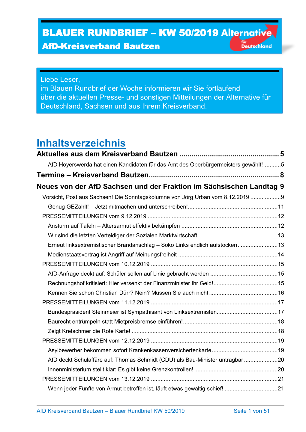 Inhaltsverzeichnis Aktuelles Aus Dem Kreisverband Bautzen