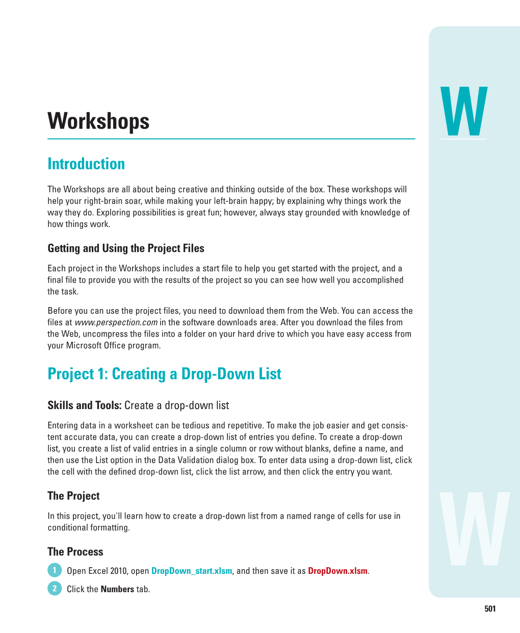 Workshops W Introduction