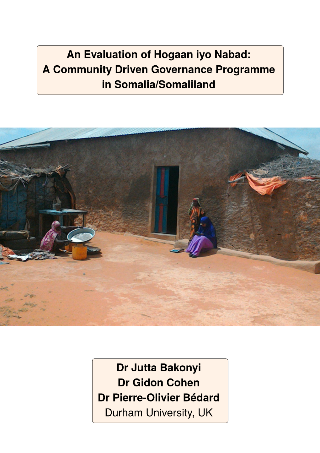 A Community Driven Governance Programme in Somalia/Somaliland