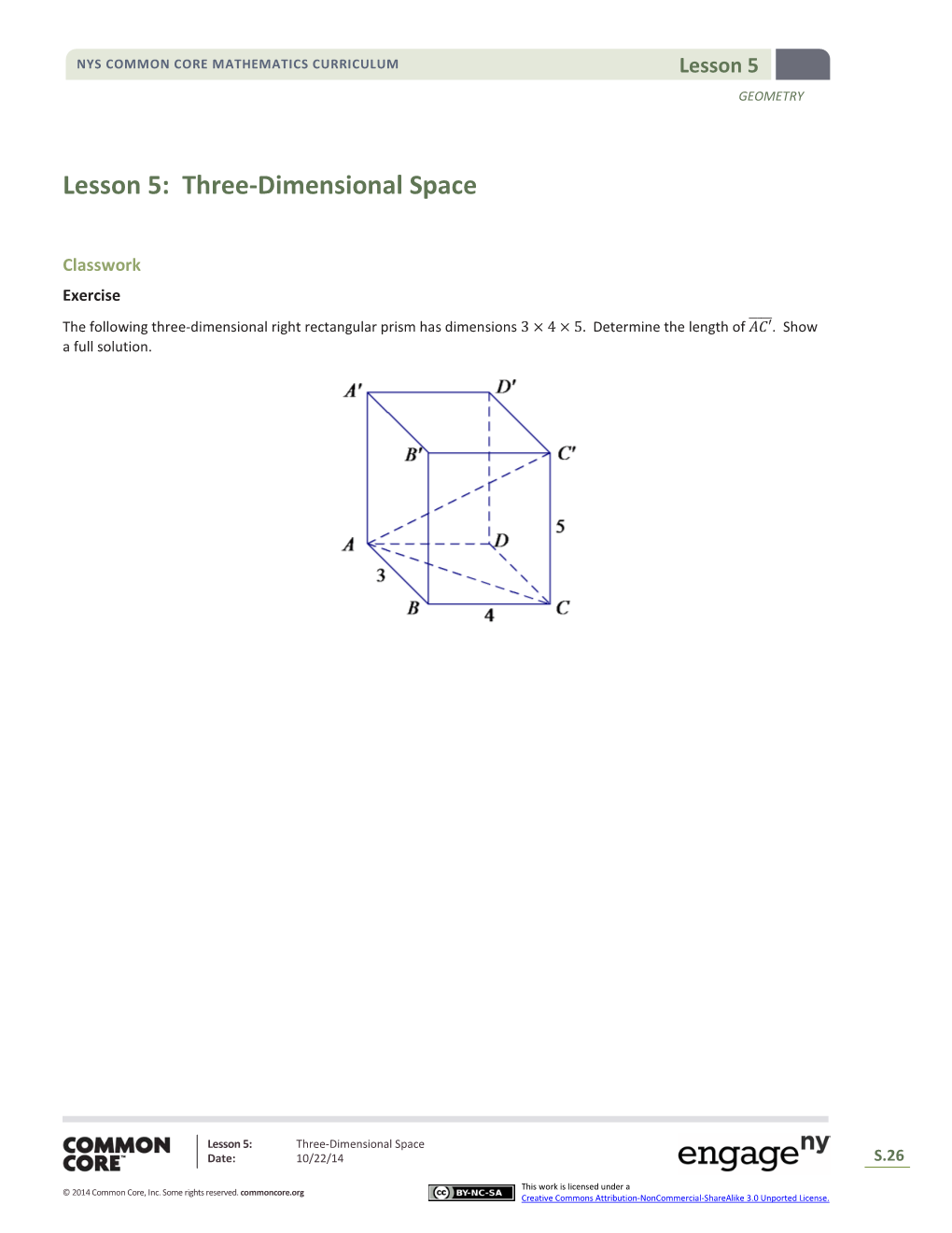 Lesson 5: Three-Dimensional Space