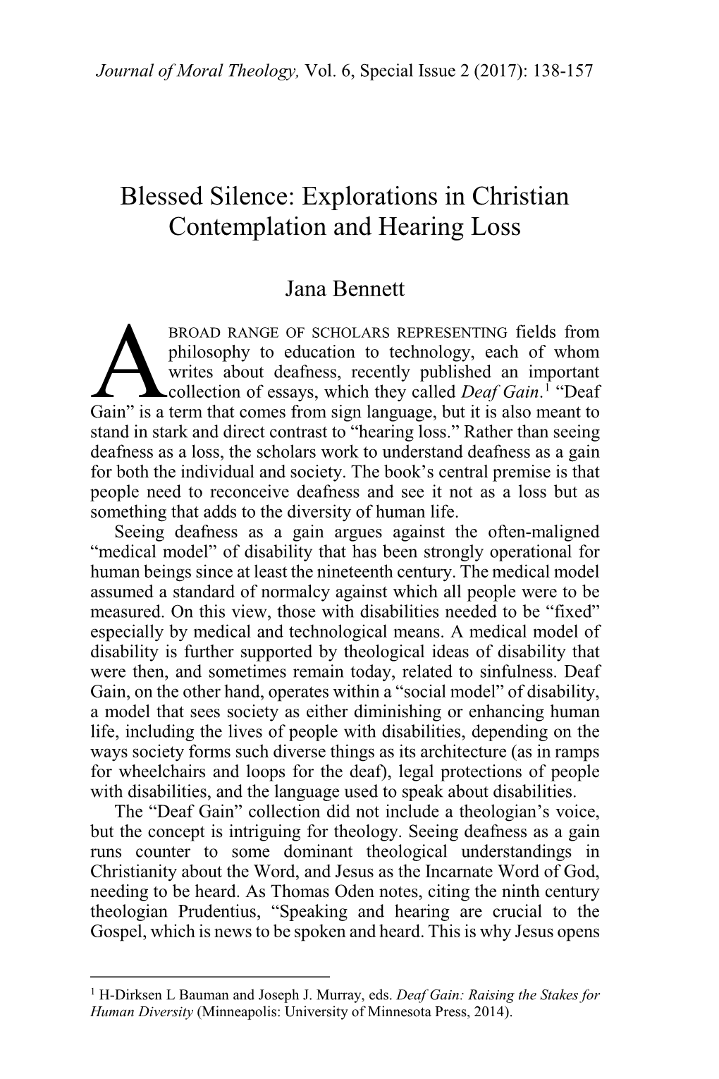 Blessed Silence: Explorations in Christian Contemplation and Hearing Loss