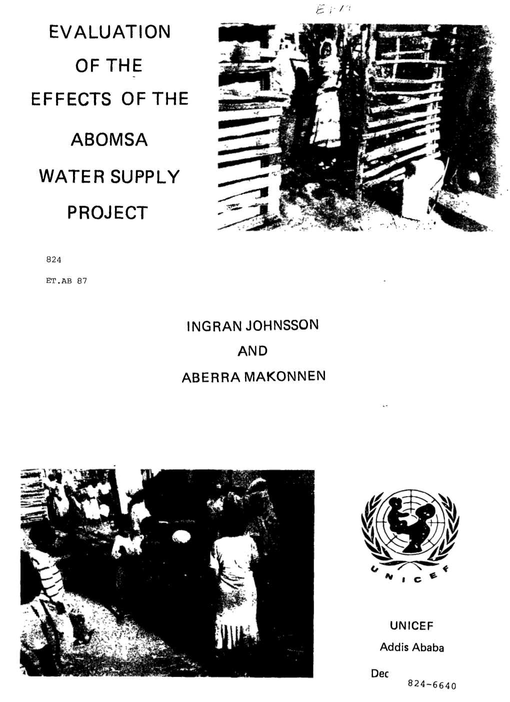 Evaluation of the Effects of the Abomsa Water Supply