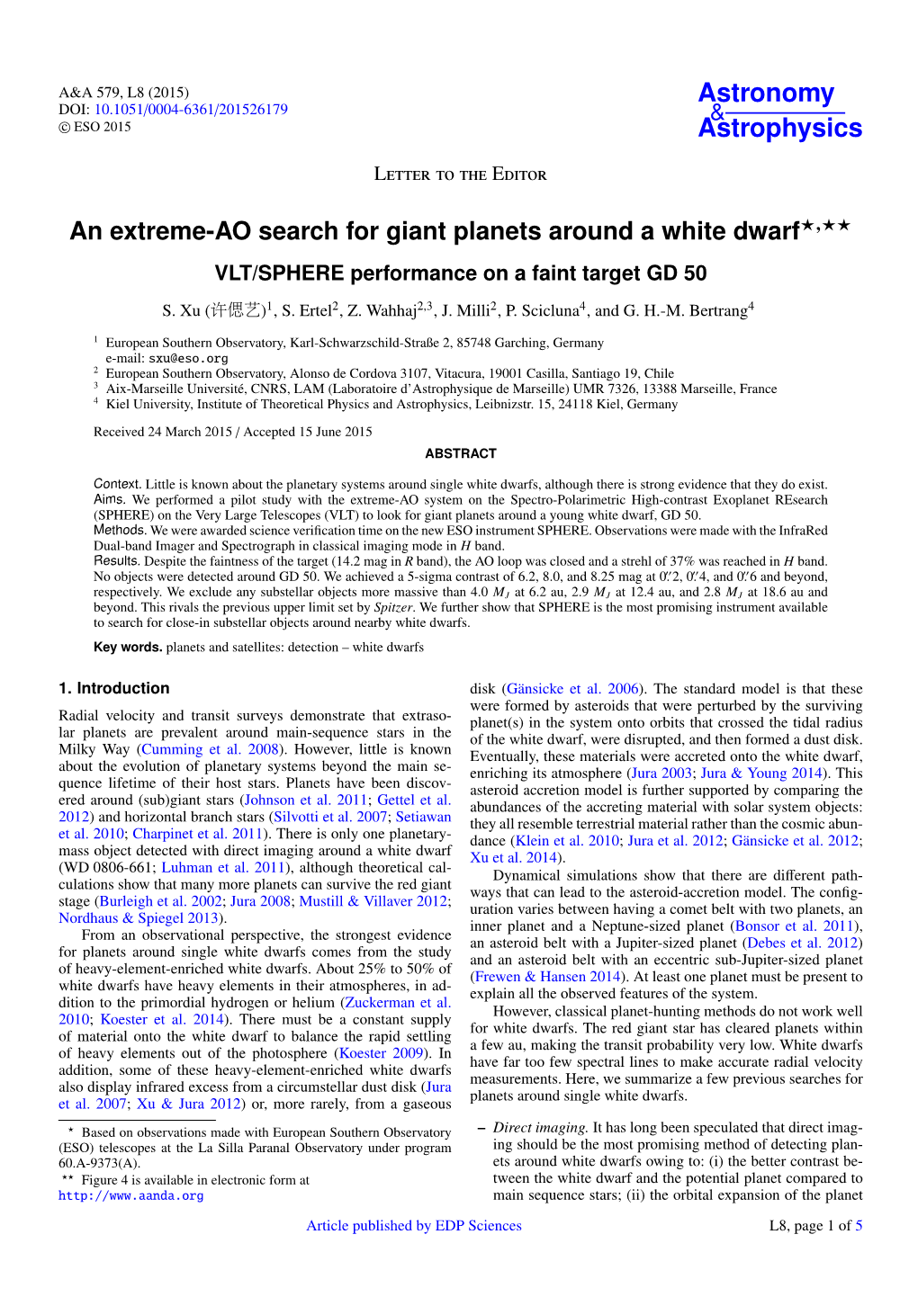 An Extreme-AO Search for Giant Planets Around a White Dwarf⋆⋆⋆