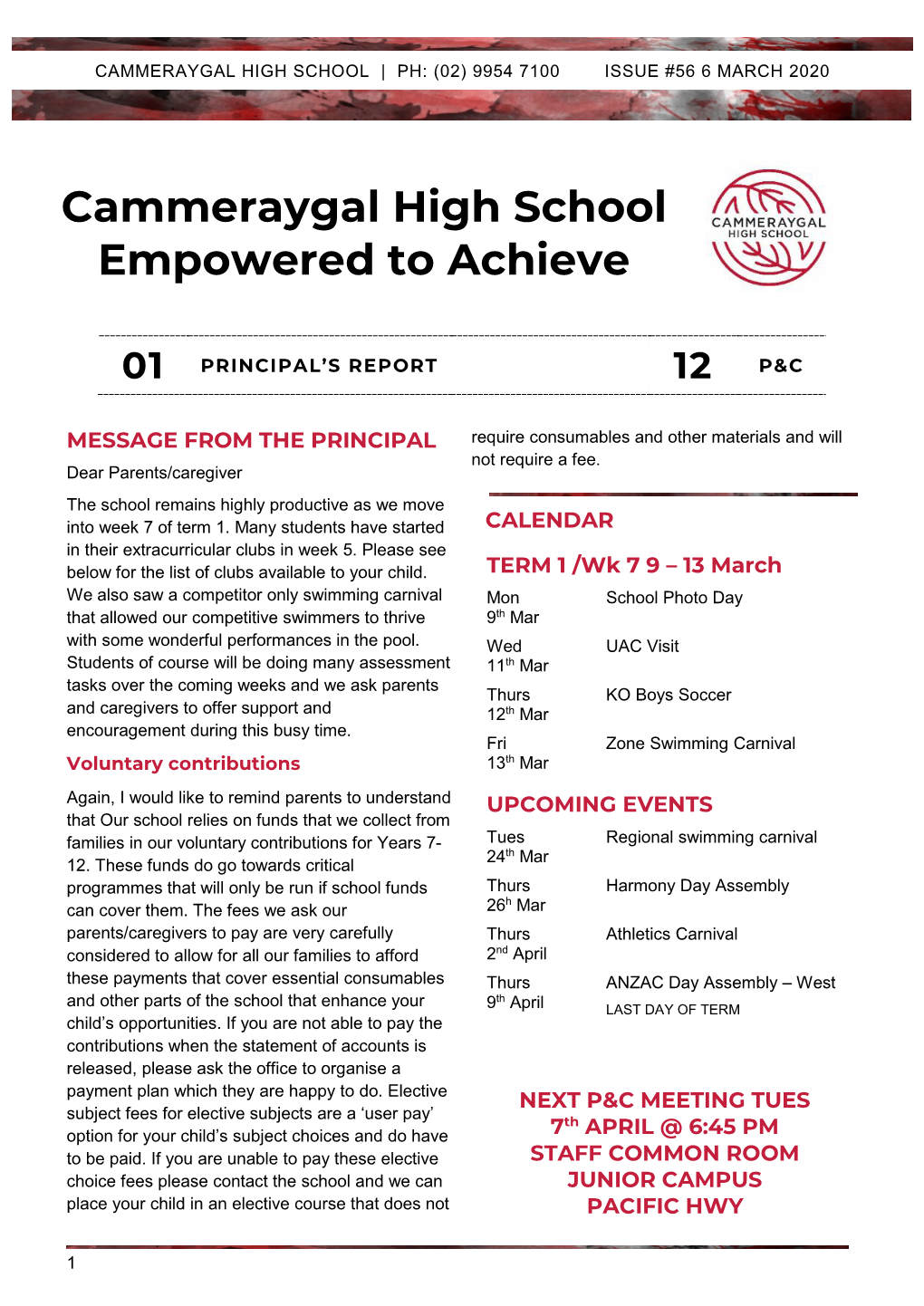 Cammeraygal High School Empowered to Achieve 01