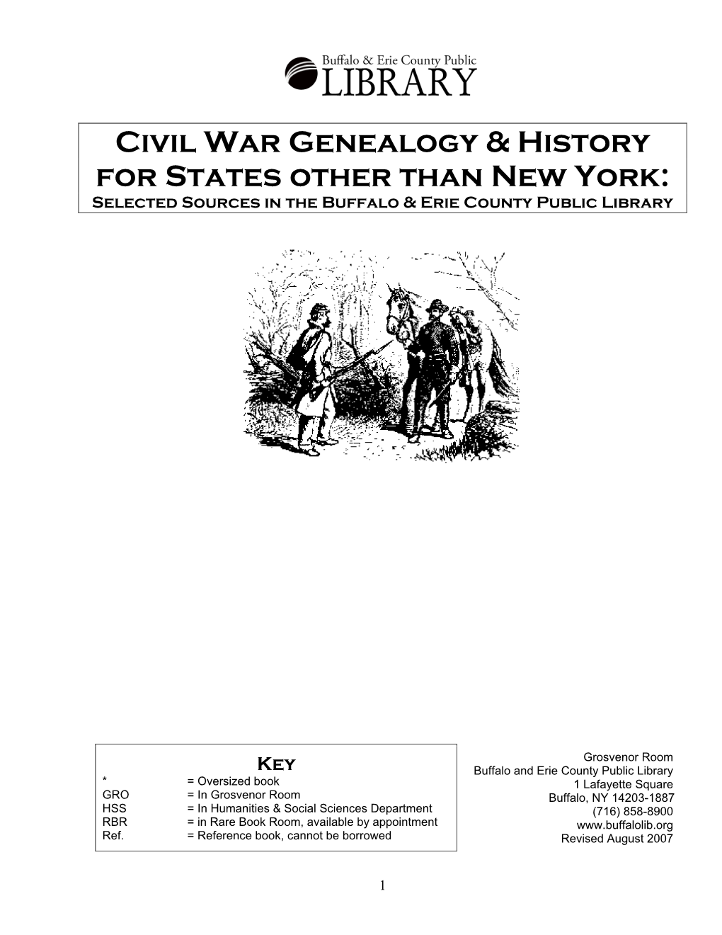 Civil War Resources for States Other Than New York
