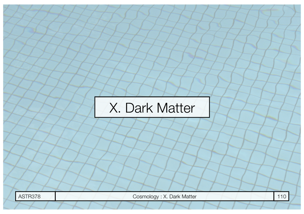 X. Dark Matter