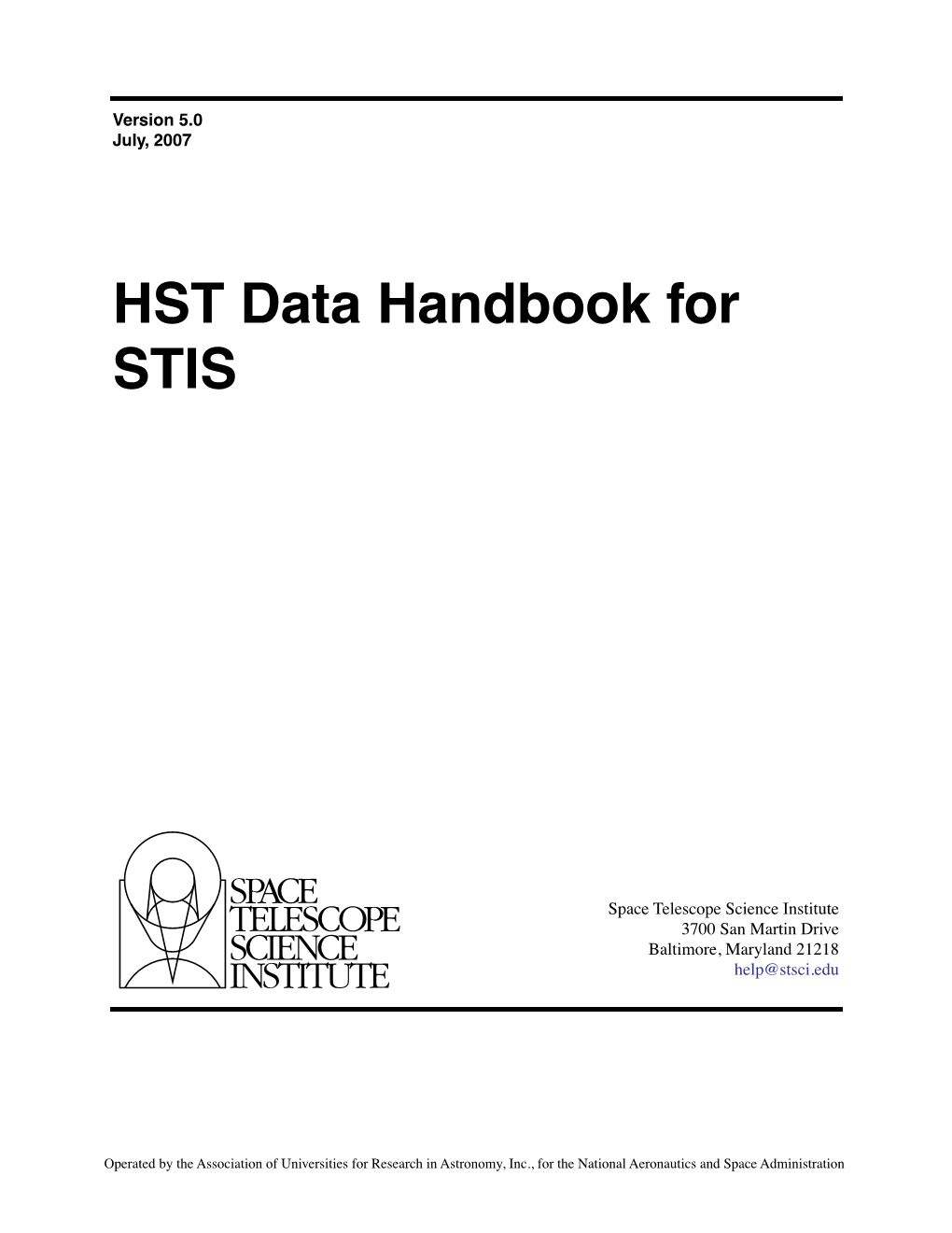 HST Data Handbook for STIS
