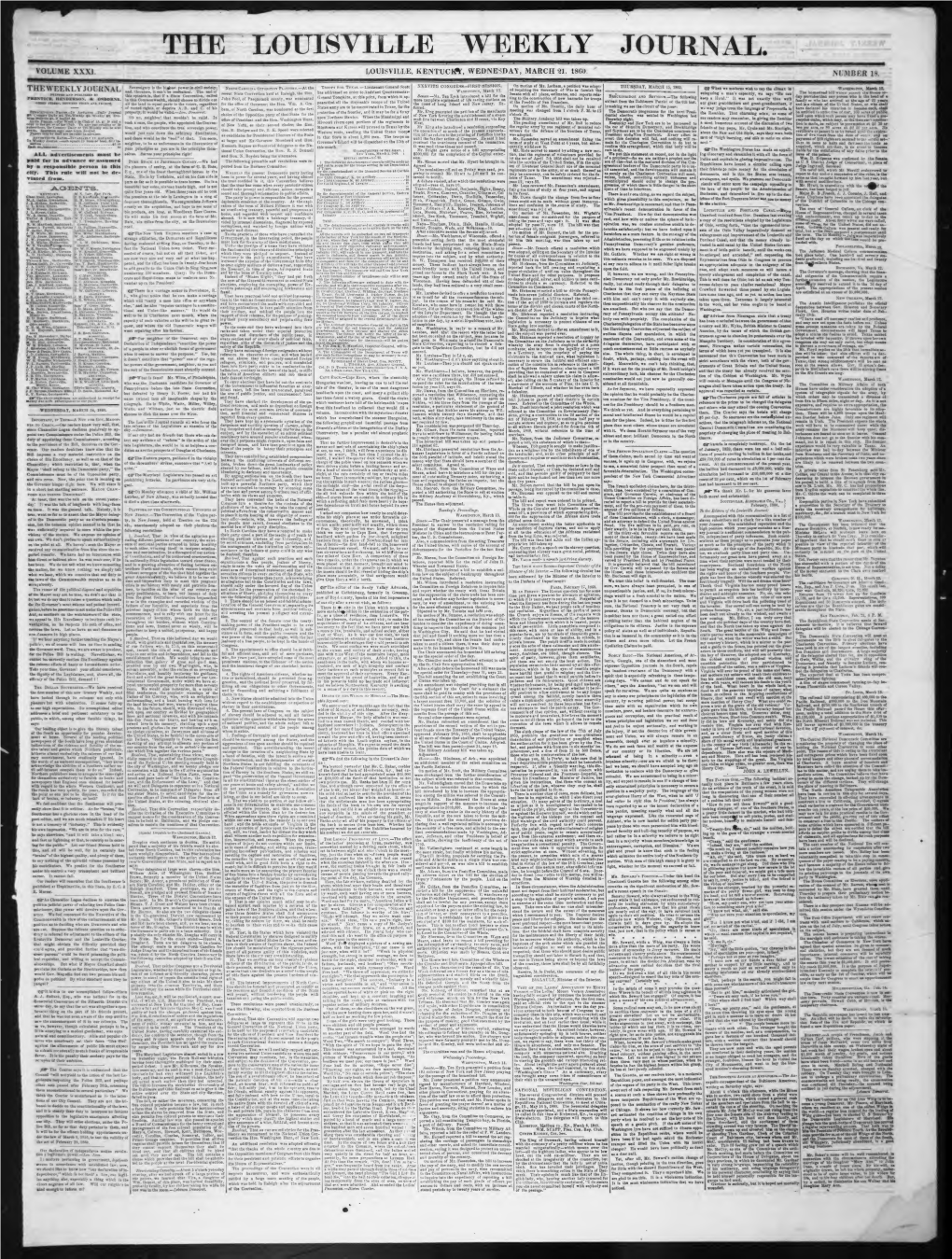 Louisville Weekly Journal: 1860-03-21