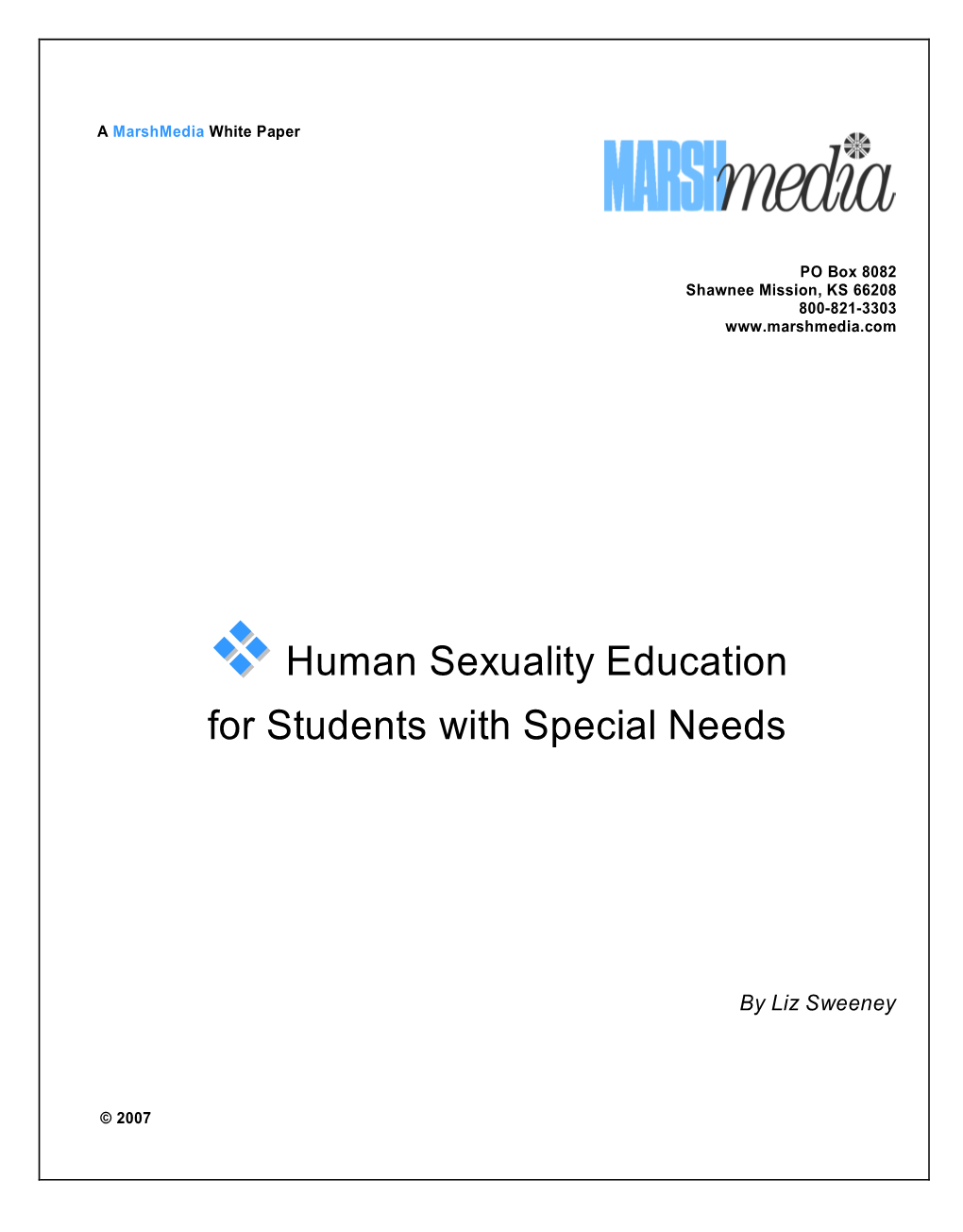 Human Sexuality Education for Students with Special Needs
