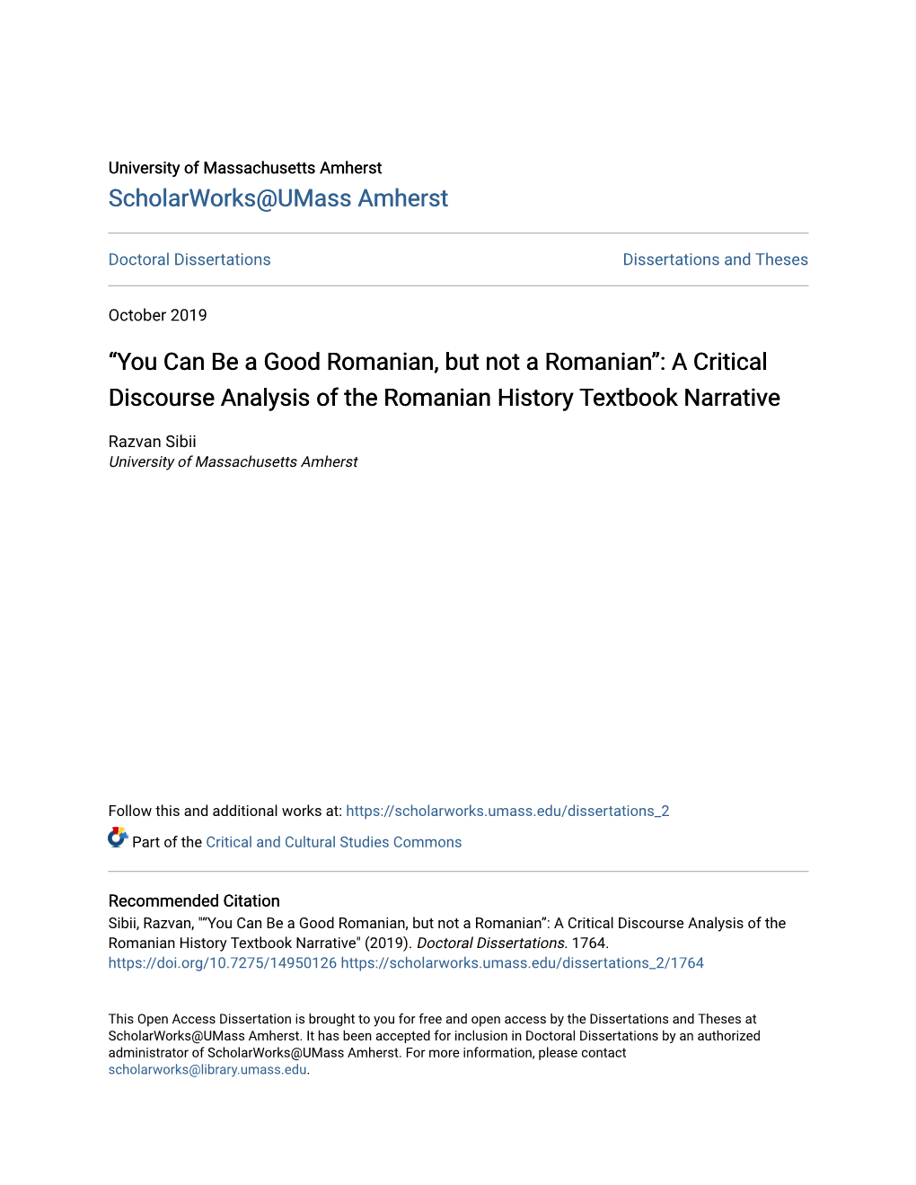 You Can Be a Good Romanian, but Not a Romanian”: a Critical Discourse Analysis of the Romanian History Textbook Narrative