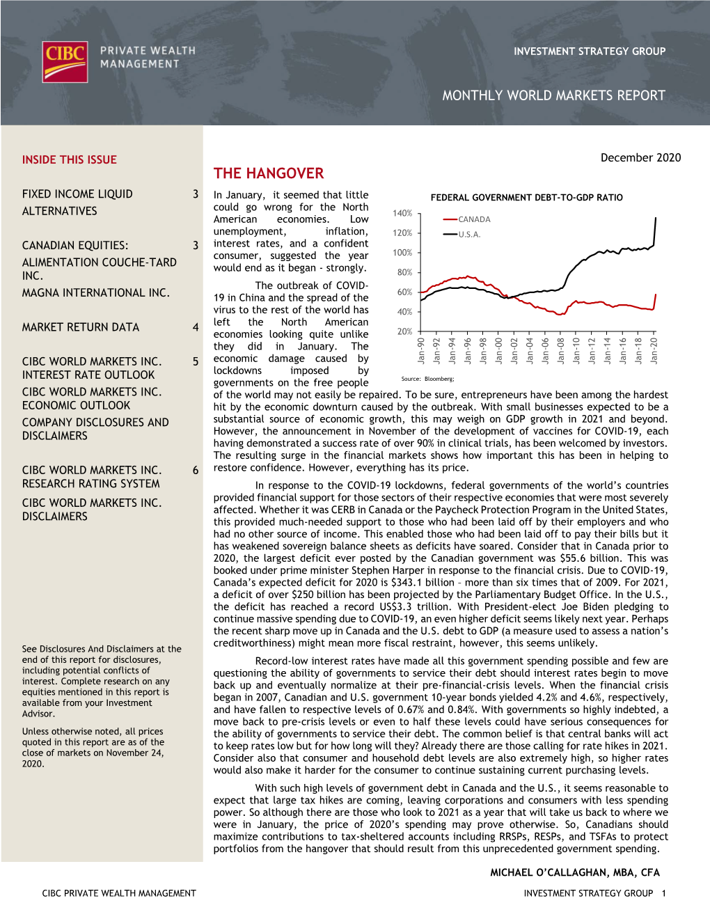 Monthly World Markets Report