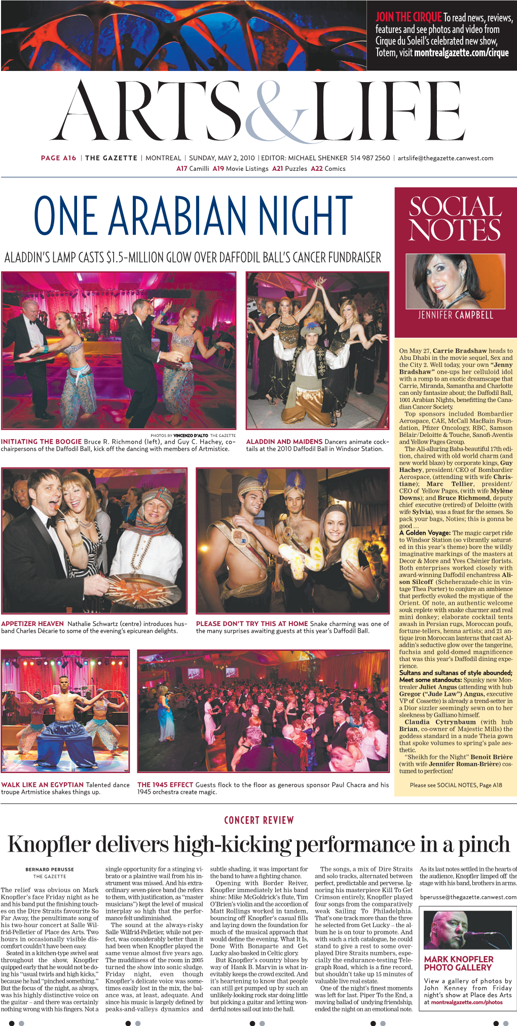 Social One Arabian Night Notes Aladdin’S Lamp Casts $1.5-Million Glow Over Daffodil Ball’S Cancer Fundraiser