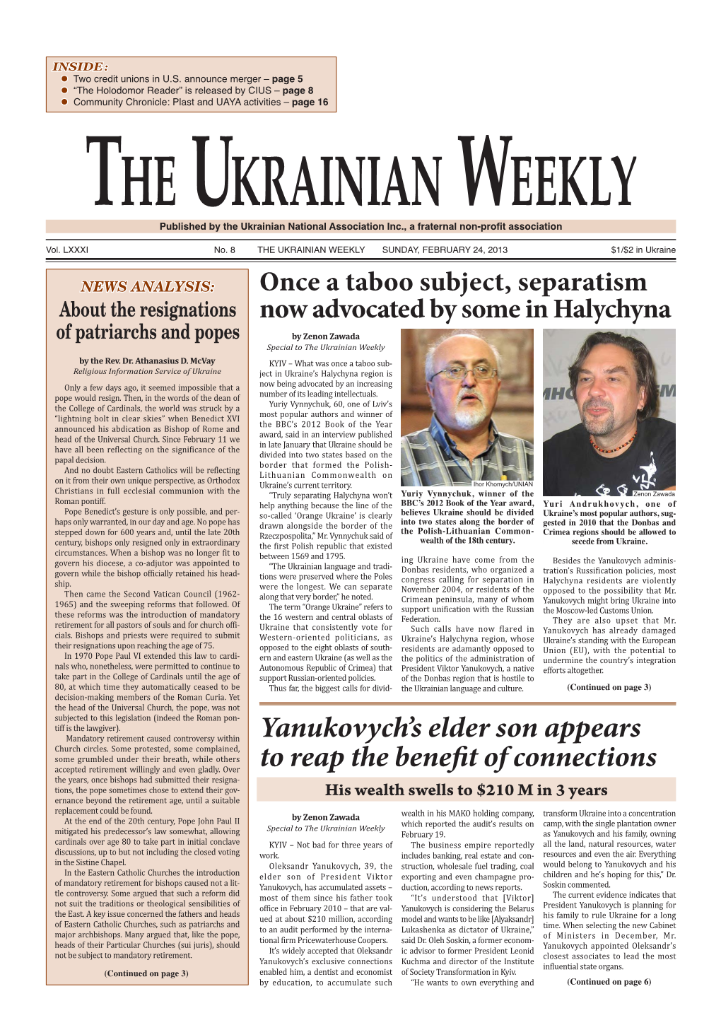 The Ukrainian Weekly 2013, No.8