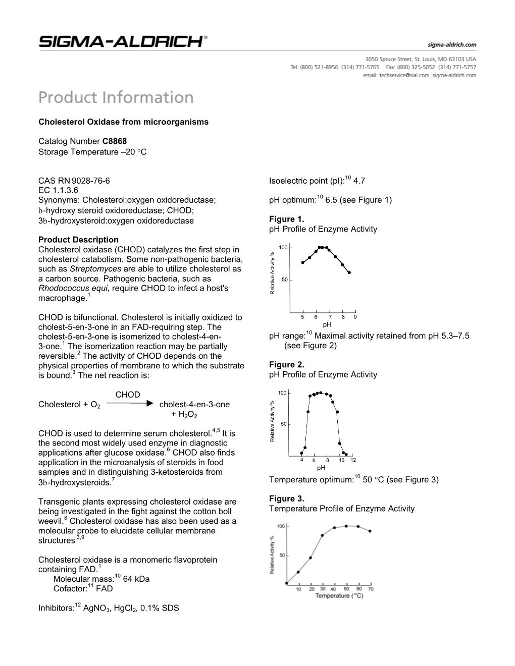 Cholesterol Oxidase from Microorganisms